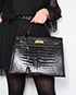 Kelly Sellier 35cm Shiny Alligator Skin in Black, other view